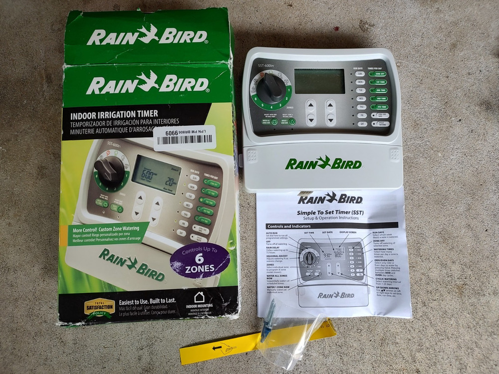 NEW Rain Bird SST-600in 6-Zone Indoor Irrigation Timer. Panel Only!