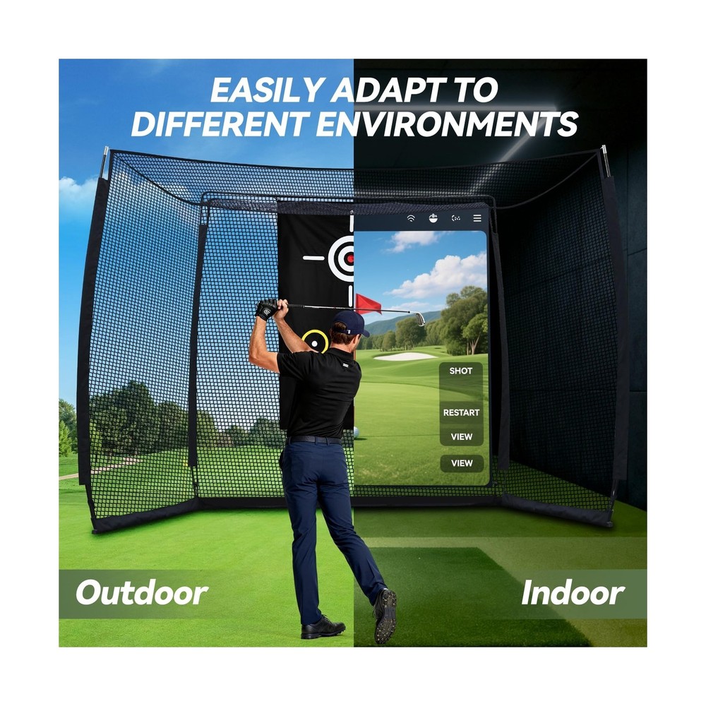 Golf Practice Hitting Net with HD Simulator Screen and Target Cloth, 10x8 FT ...