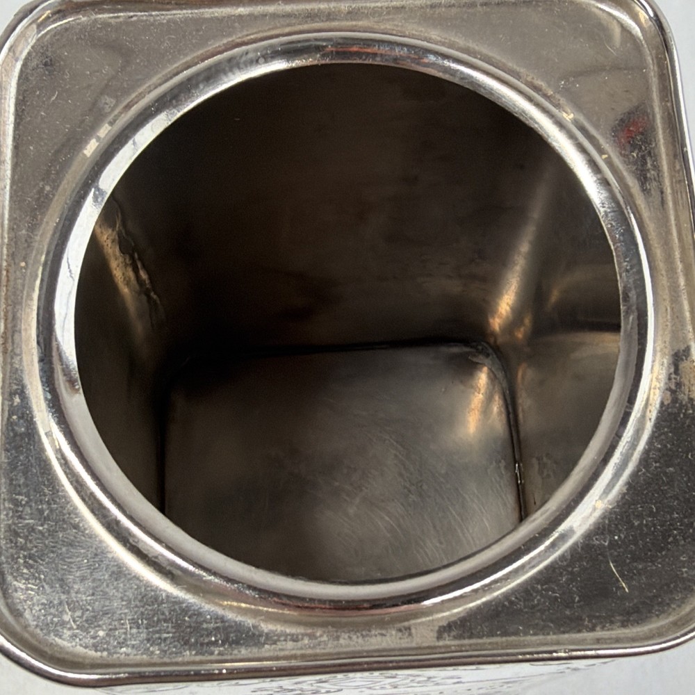 Vintage English Breakfast Tea Can Silverplate Brass Can Kitchen Decor