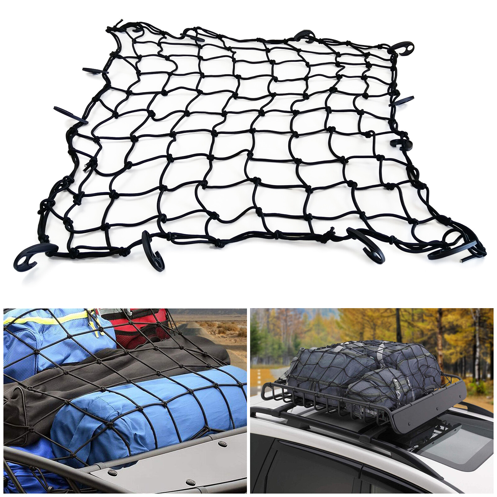 Universal Roof Rack Cargo Carrier Basket SUV Top Luggage Holder & Waterproof Bag