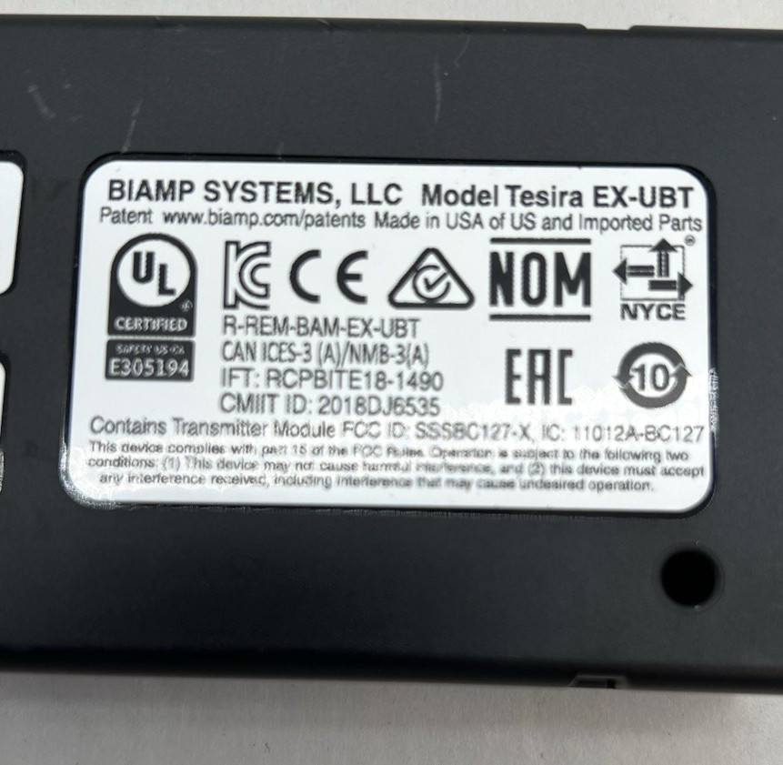 Biamp Tesira EX-UBT USB Bluetooth Extender Device for Tesira Systems