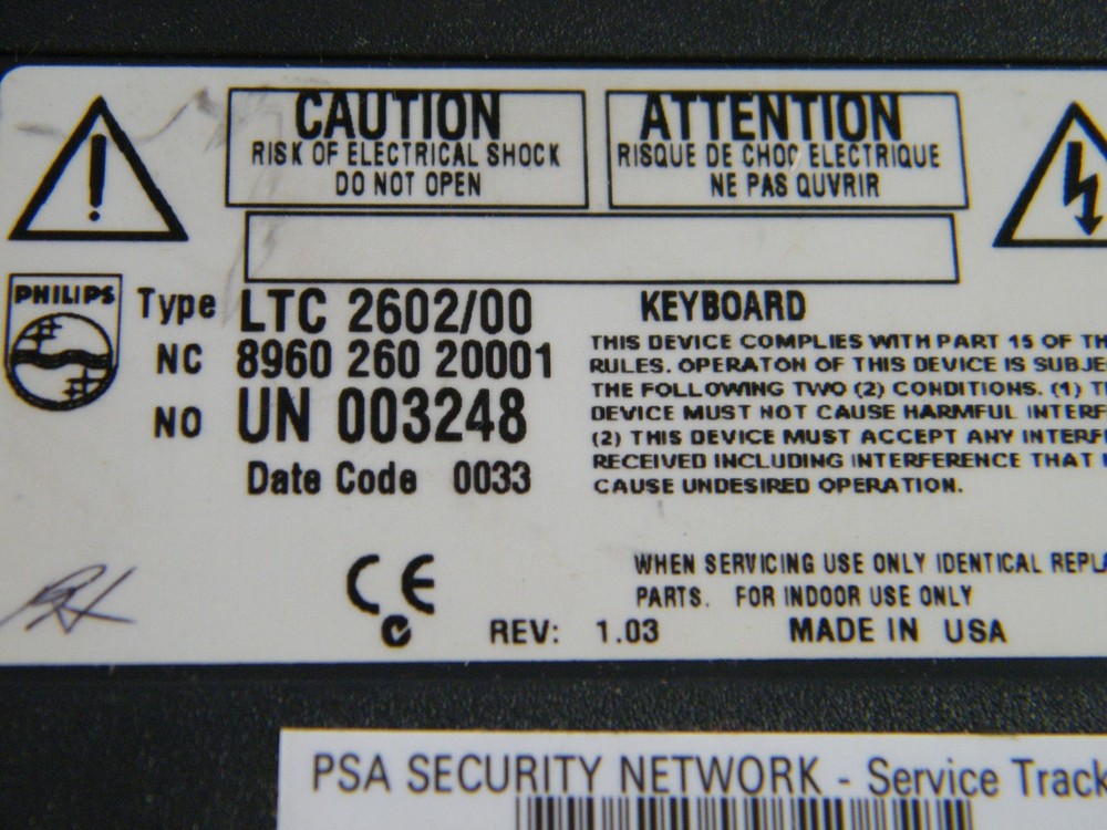 PHILLIPS ~ ALLPLEX ~ MULTIPLEXER KEYBOARD WITH JOYSTICK ~ PART # LTC 2602/00