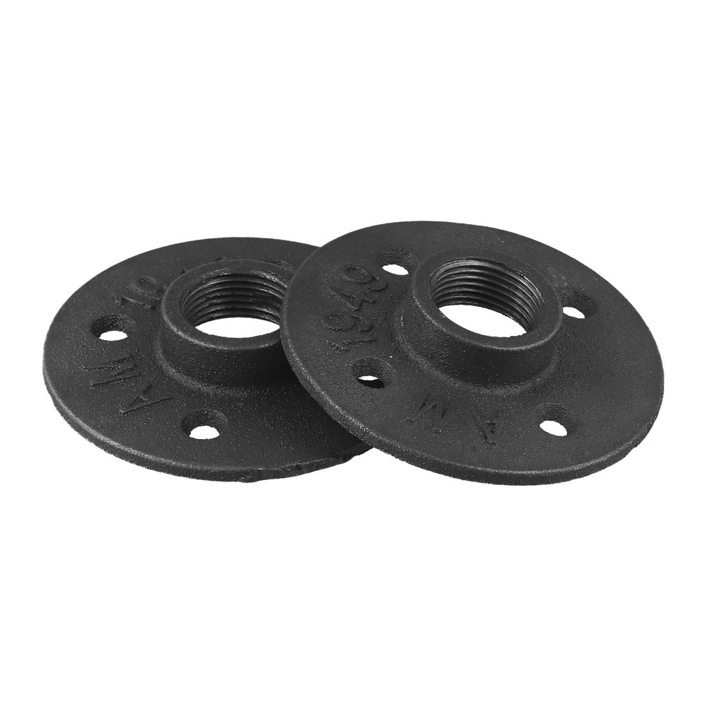 34 Black Iron Pipe Flange 2 Pack with Threaded H for Easy Installation