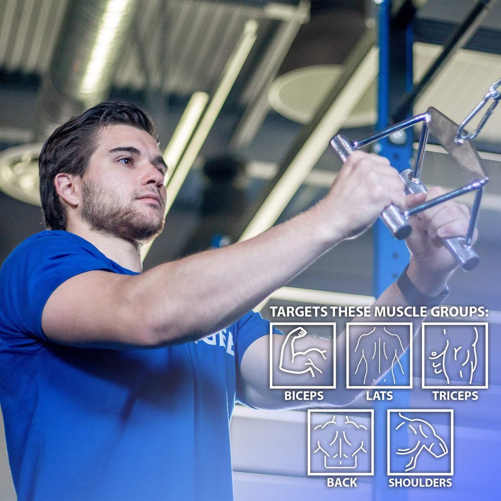 Double D Handle Cable Attachment – Home Gym Accessory for Cable Machine, Clos...