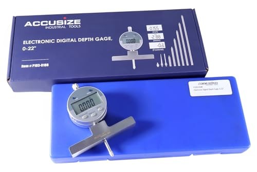 - 0-22 inch Electronic Digital Depth Gauge, 0-22" Digital