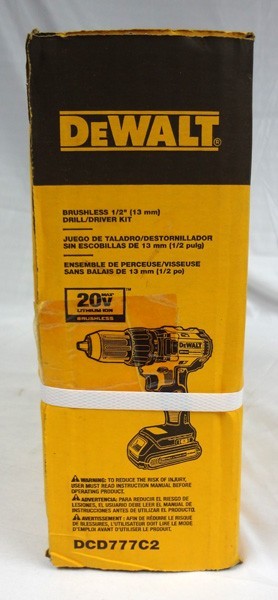 20v Lithium Ion Max Brushless 1/2" Drill/Driver Kit #DCD777C2!