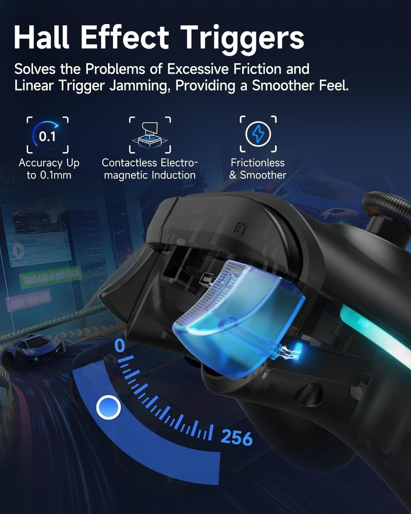 X15 Wireless PC Controller with Hall Effect Joysticks & Triggers, RGB Lightin...