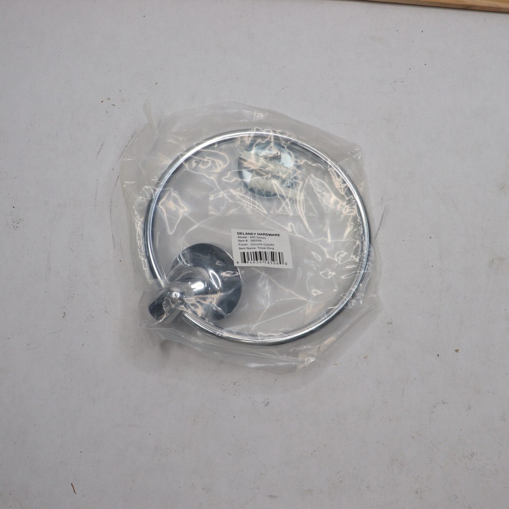 Delaney Hardware Classic Towel Ring Polished Chrome 580506