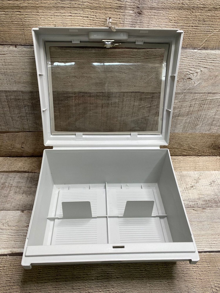 Comp USA Disk Diskette Drawer Cabinet Case Box for floppy disk LOCKS WITH KEY!