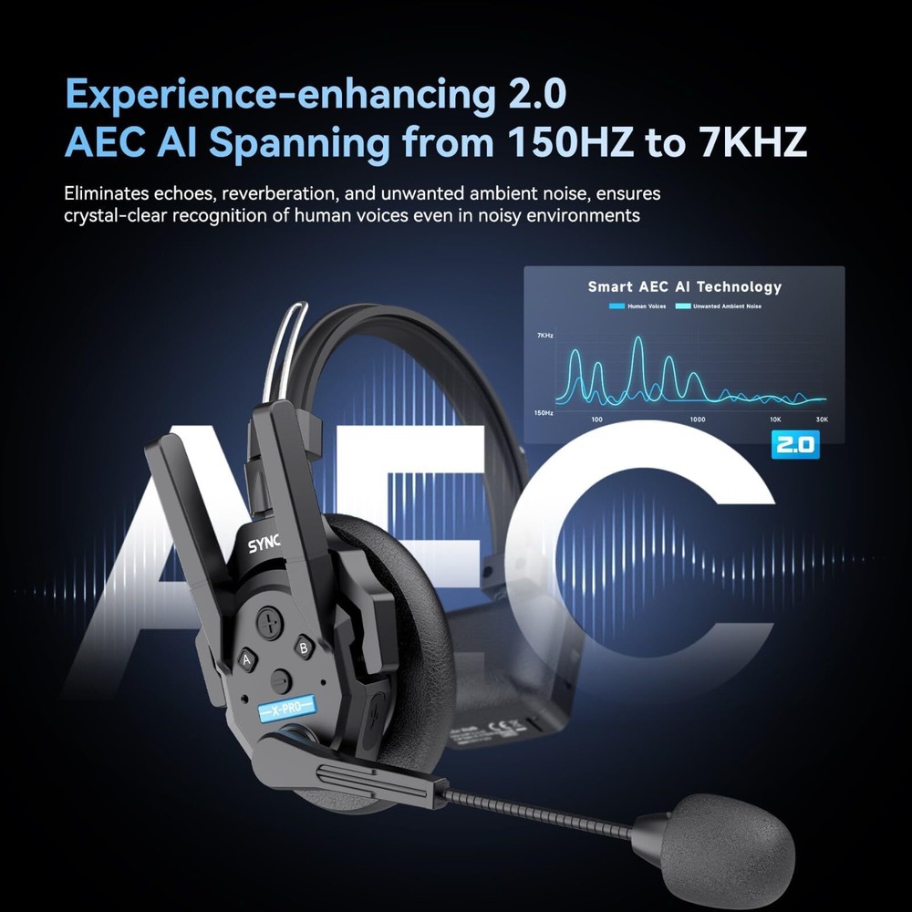 SYNCO XTalk Pro2 XPro X2 2.4GHz Wireless Headset Communication System 500m