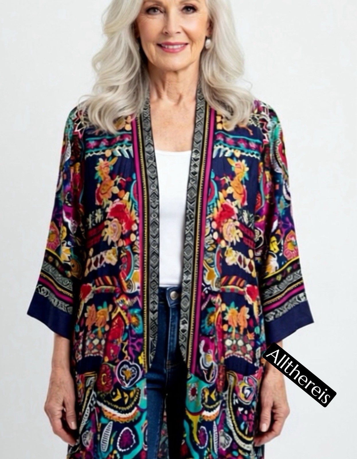 New With Tag Johnny Was Hanna Silk Kimono XS (2-6)