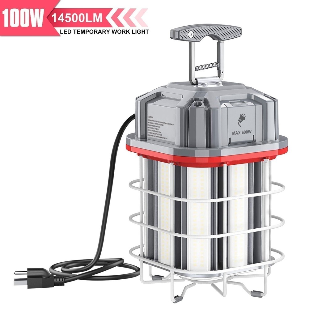 100W LED Temporary Construction Lights-Linkable Work Light 14500LM with US Plug