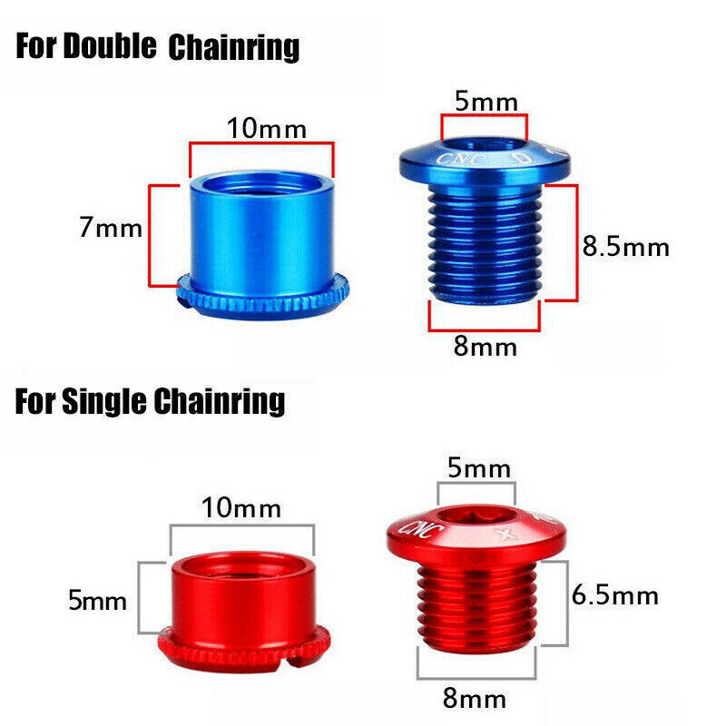 US Aluminum MTB Road BMX Bike Bolts Single Double Triple Chainring Screws 4/5pcs