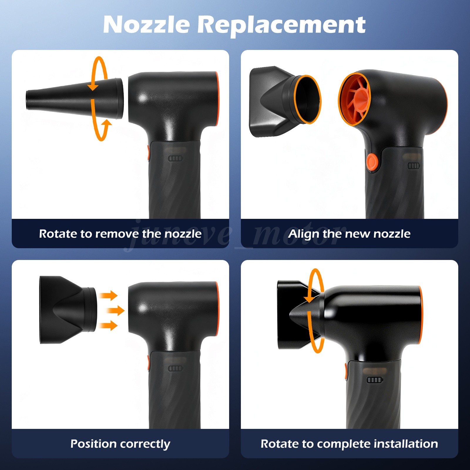 260000RPM Electric Air Duster Cordless Mini Jet Dry Blower Portable Turbo Fan US