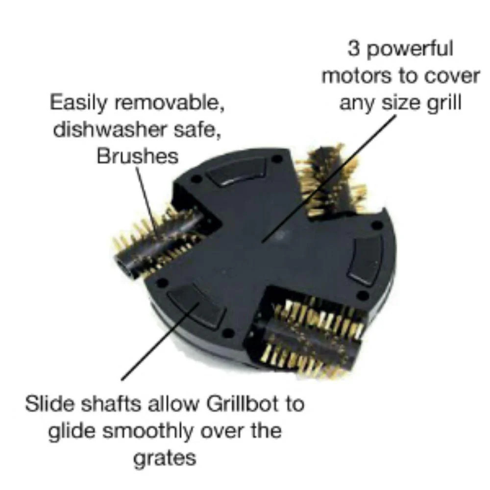 Red Automatic Grill Cleaning Robot with installed Brass Replacement Brush