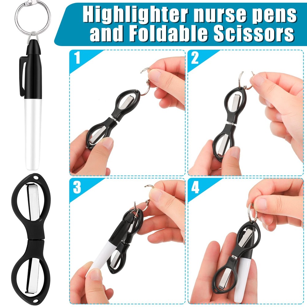 Geyee 15 Pcs Badge Scissors for Nurses Mini Set Gift Assorted Color