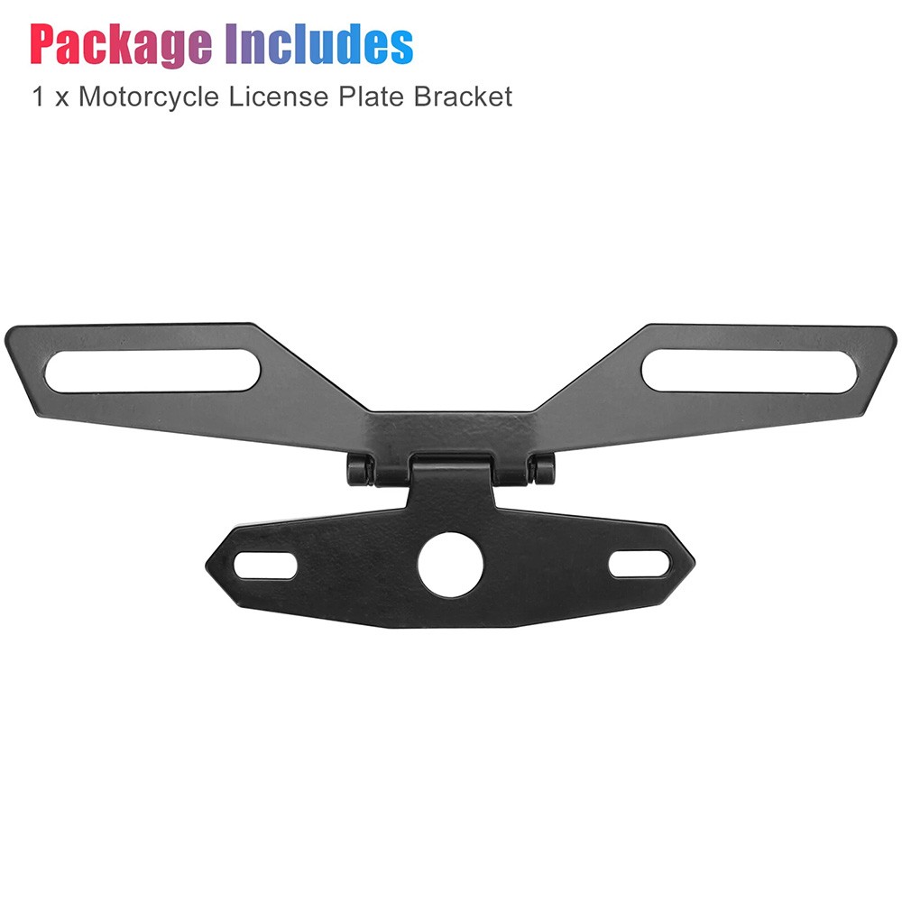 Folding Motorcycle License Plate Holder Rear Tail Light Bracket Mount Universal