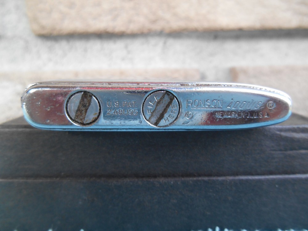 VINTAGE RONSON ADONIS AUTOMATIC CIGARETTE LIGHTER. D.E.P. WEDDING DAY 8-17-56