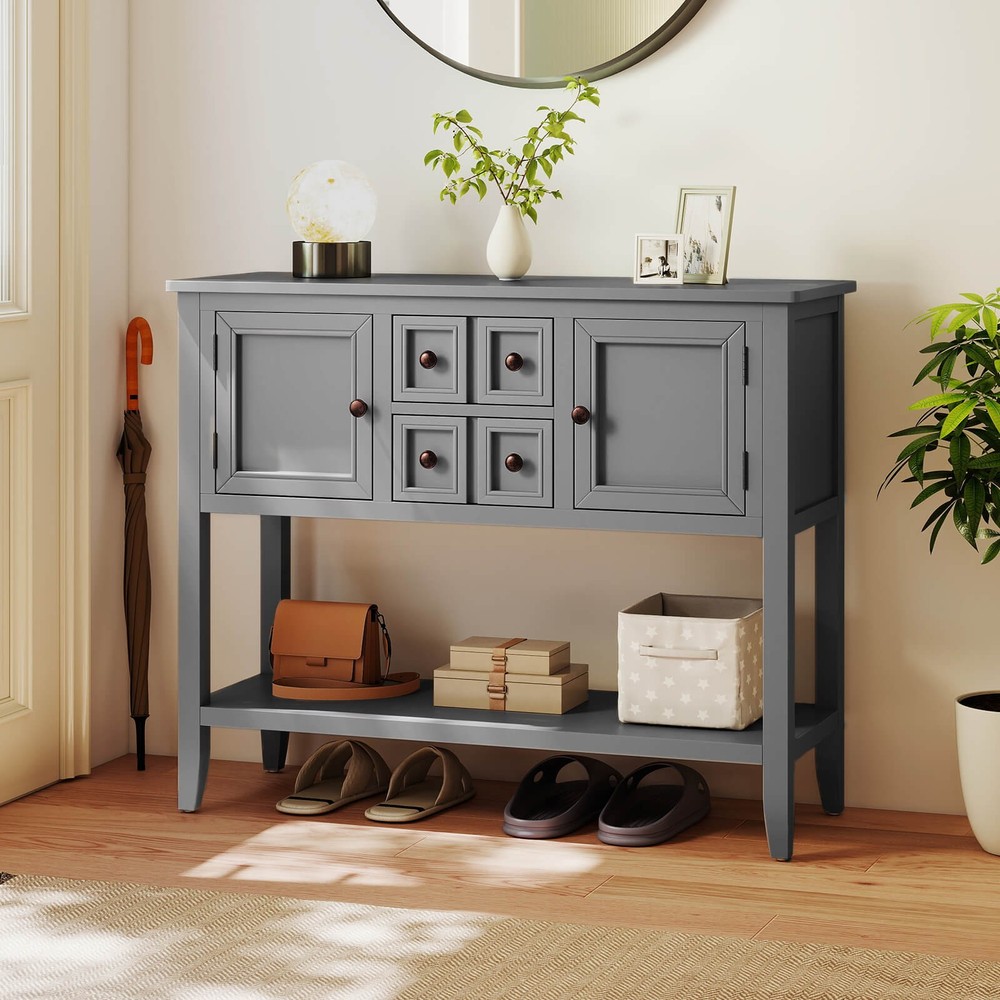 Buffet Sideboard Cabinet Entryway Console Table with 2 Doors and 2 Drawers