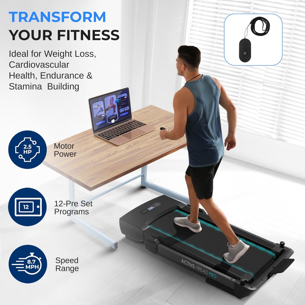 SereneLife 2-in-1 Walking Pad Riser Treadmill with Remote Control LED Display