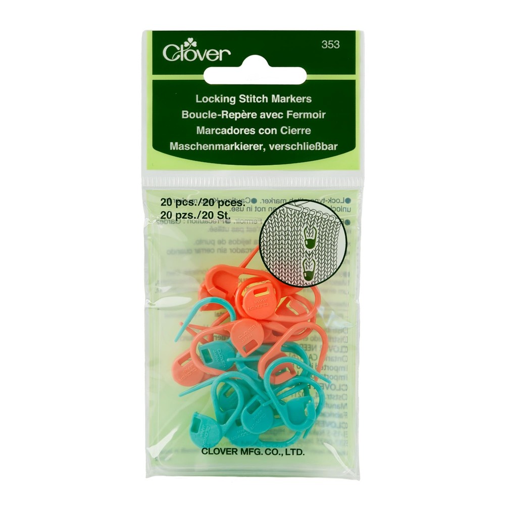 Clover Lock Ring Markers, 20/pkg Each, Multicolor
