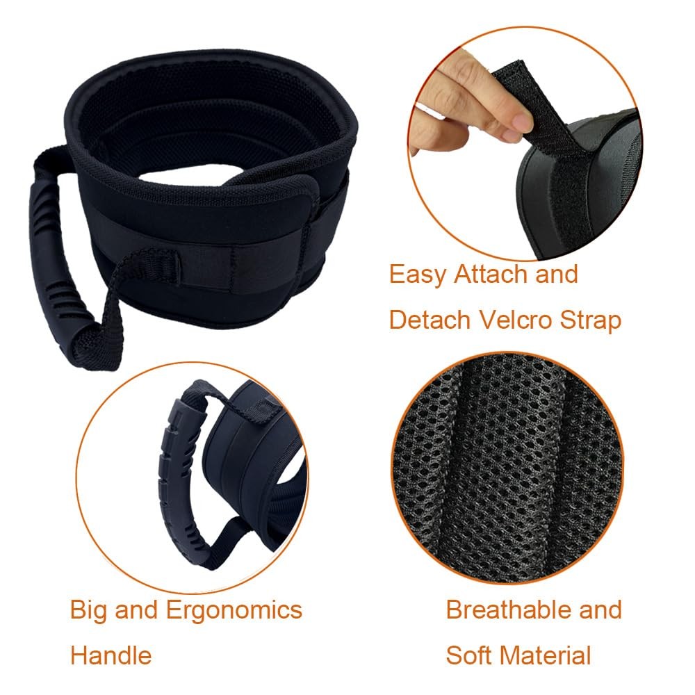 ZipSeven Thigh Lifter Strap Leg Lifting Pull Up Assistance Belt Black