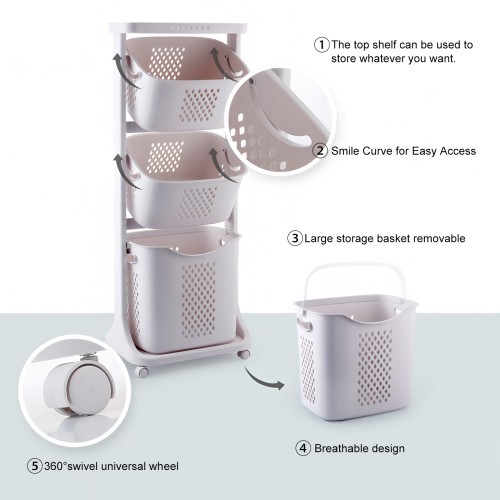 Storage rack The laundry storage box with wheels is detachable