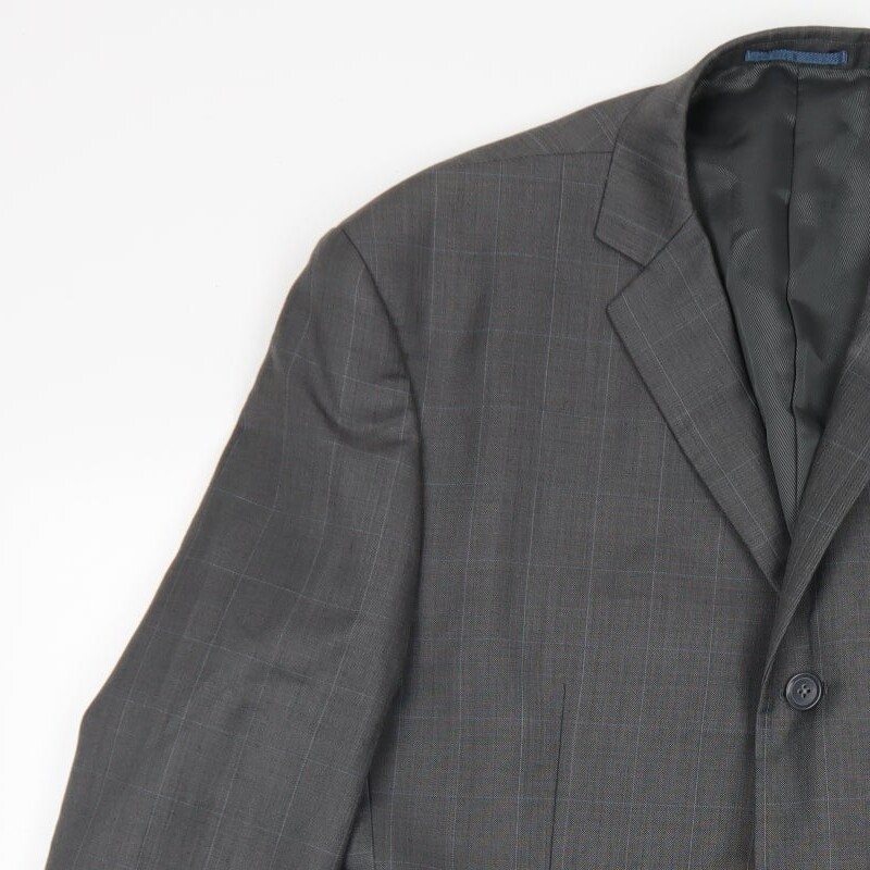 NEXT Mens Grey Plaid Wool Blend Blazer Size 44