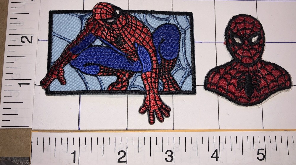 2 VINTAGE SPIDER MAN SPIDER-MAN MARVEL COMICS PATCH LOT