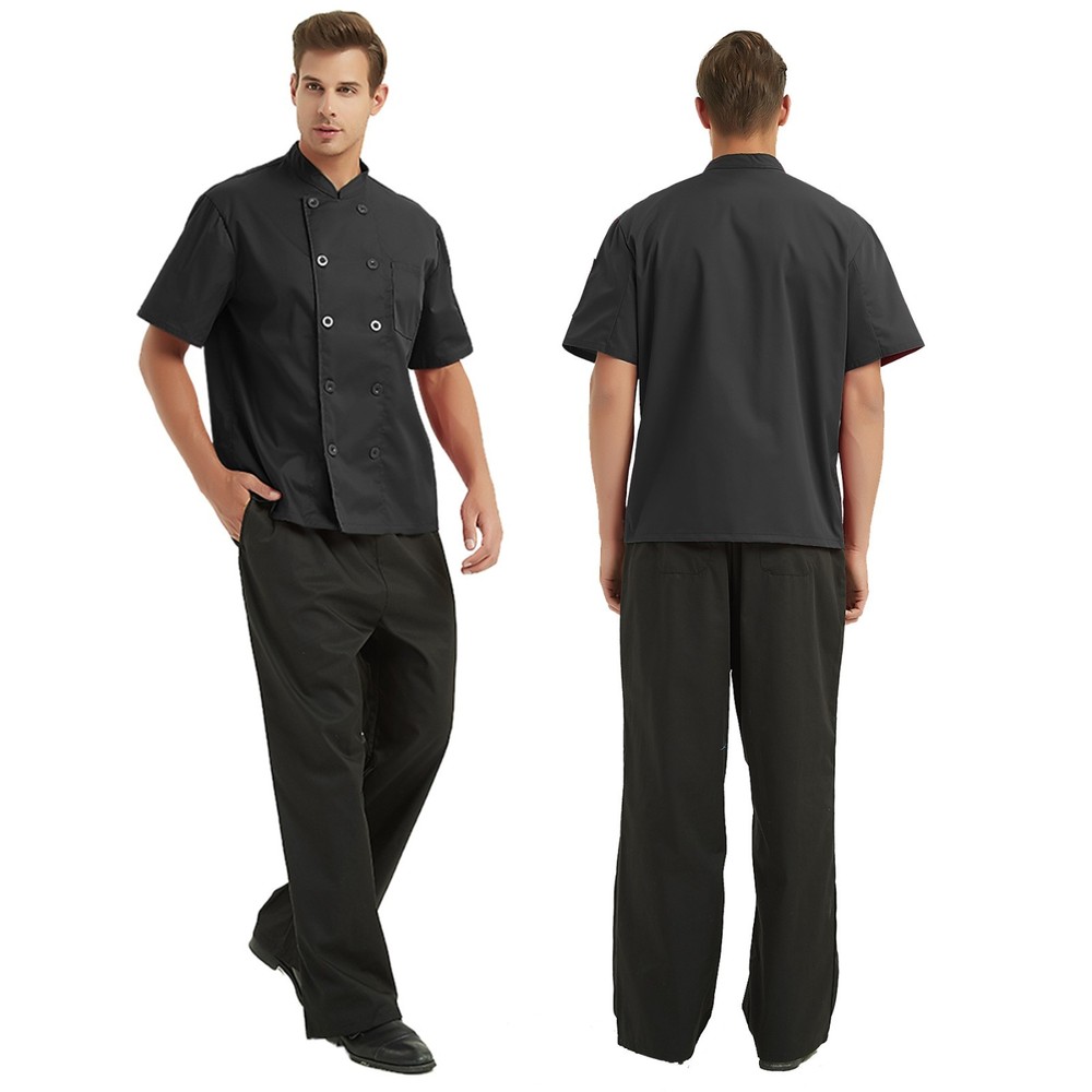 Custom Chef Coat Short Sleeve Chef Jacket PRINTED Personalized Work Uniform