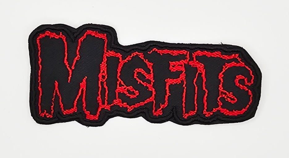 MISFITS RED LOGO SHAPED BORDER EMBROIDERED PATCH