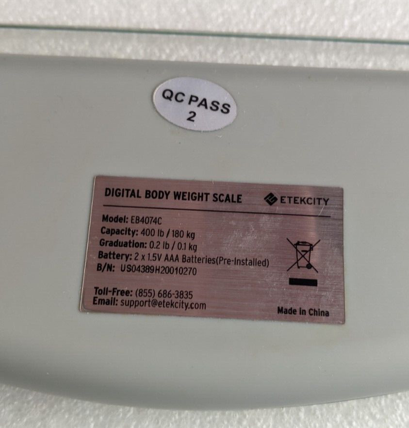 Bathroom Scale Weight Digital Large LCD Backlight Display Tempered Glass EB4074C