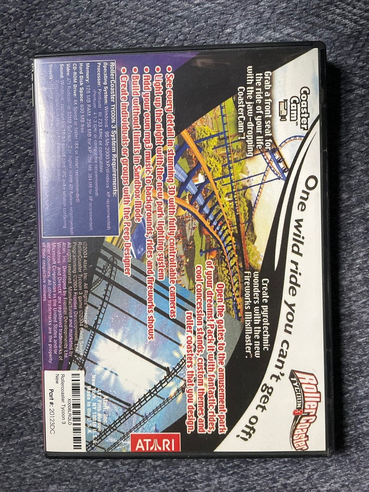 Rollercoaster Tycoon Case With Artwork Only