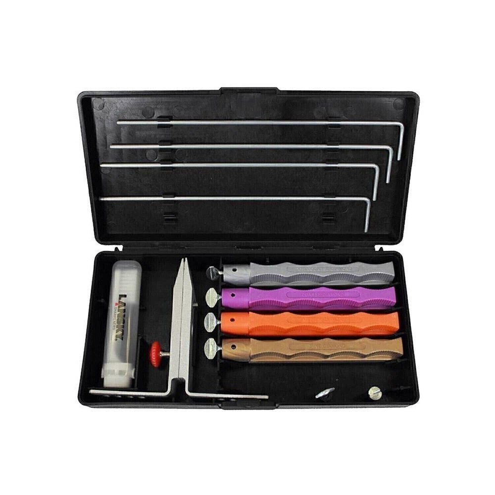 Lansky 4-Stone Deluxe Diamond System | Precision Knife Sharpening Kit