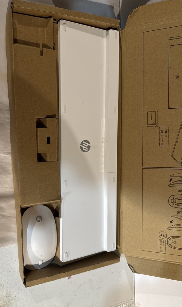 HP 710 White Wireless Keyboard Mouse Combo New