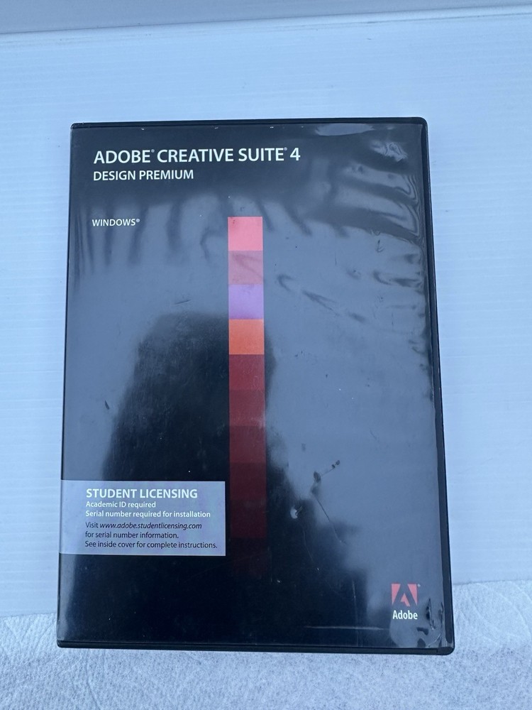 Ad0be Creative Suite 4 CS4 Design Premium Windows Student Version w/ Serial #