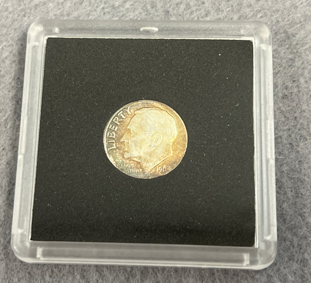 Rainbow Toned 1964 Silver Roosevelt Dime 🌈