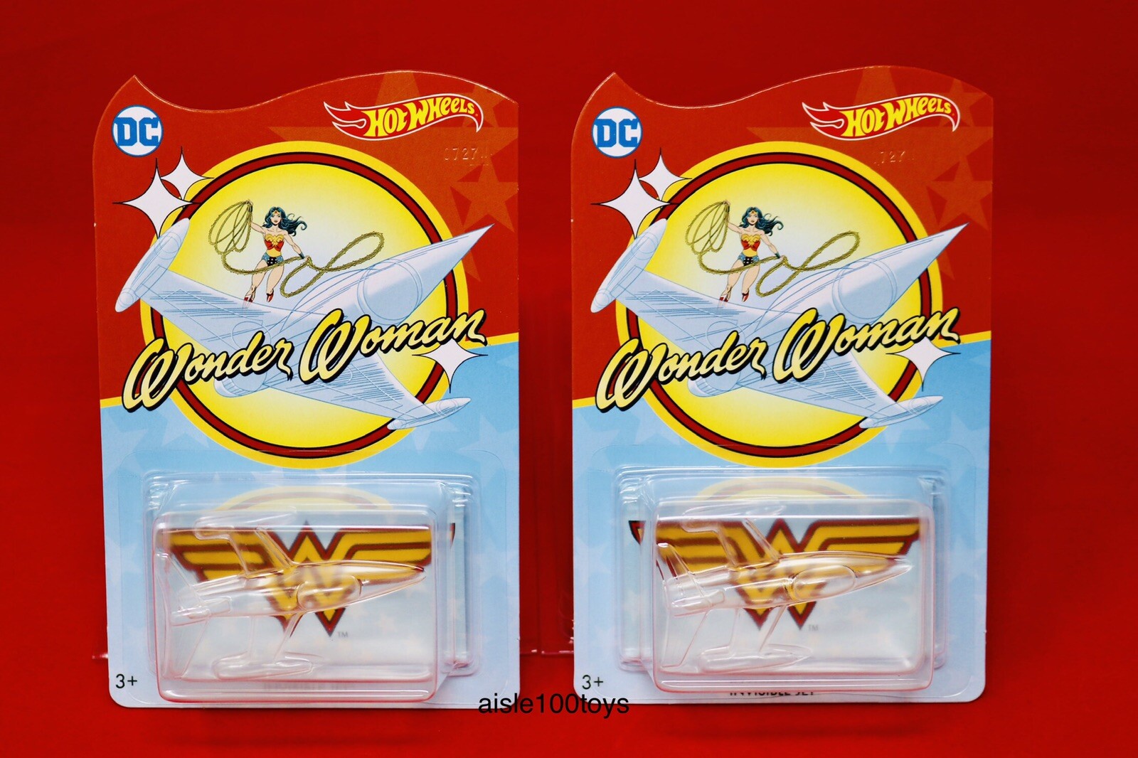 Hot Wheels DC Wonder Woman Invisible Jet Collector Edition Mail In Away Lot Of 2