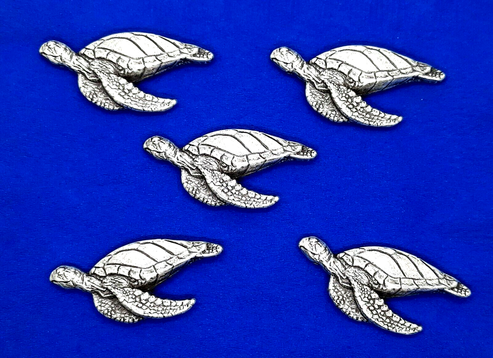 Large Sea Turtle Conchos / Concho 2" x 7/8" 5 Total