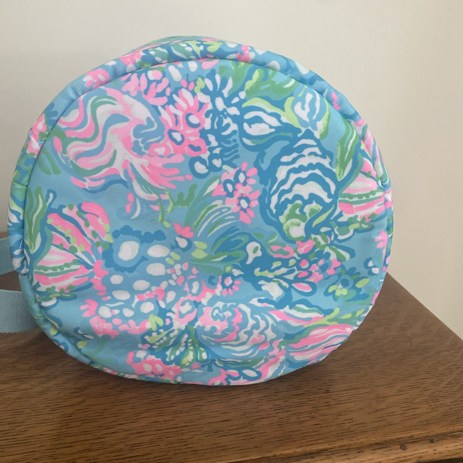 Lilly Pulitzer Insulated Cooler Bag Tote Deep Round Zip Close Tropical Beach