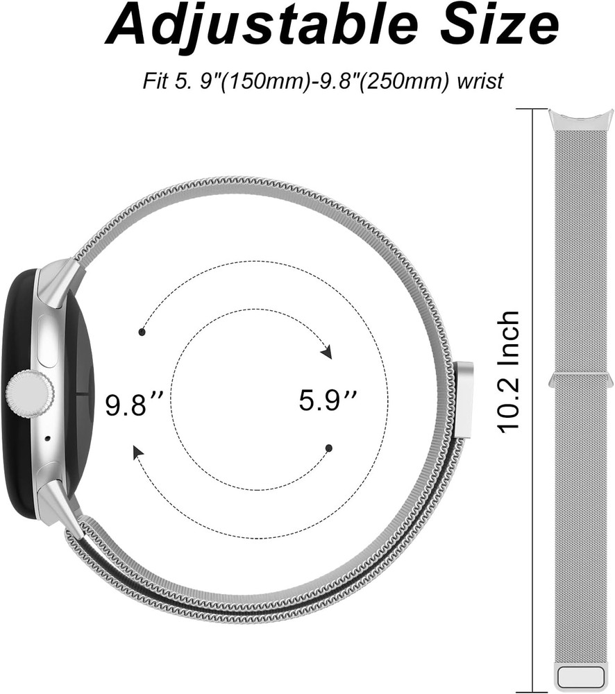 Stainless Steel Strap Compatible with Google Pixel Watch 41mm Adjustable