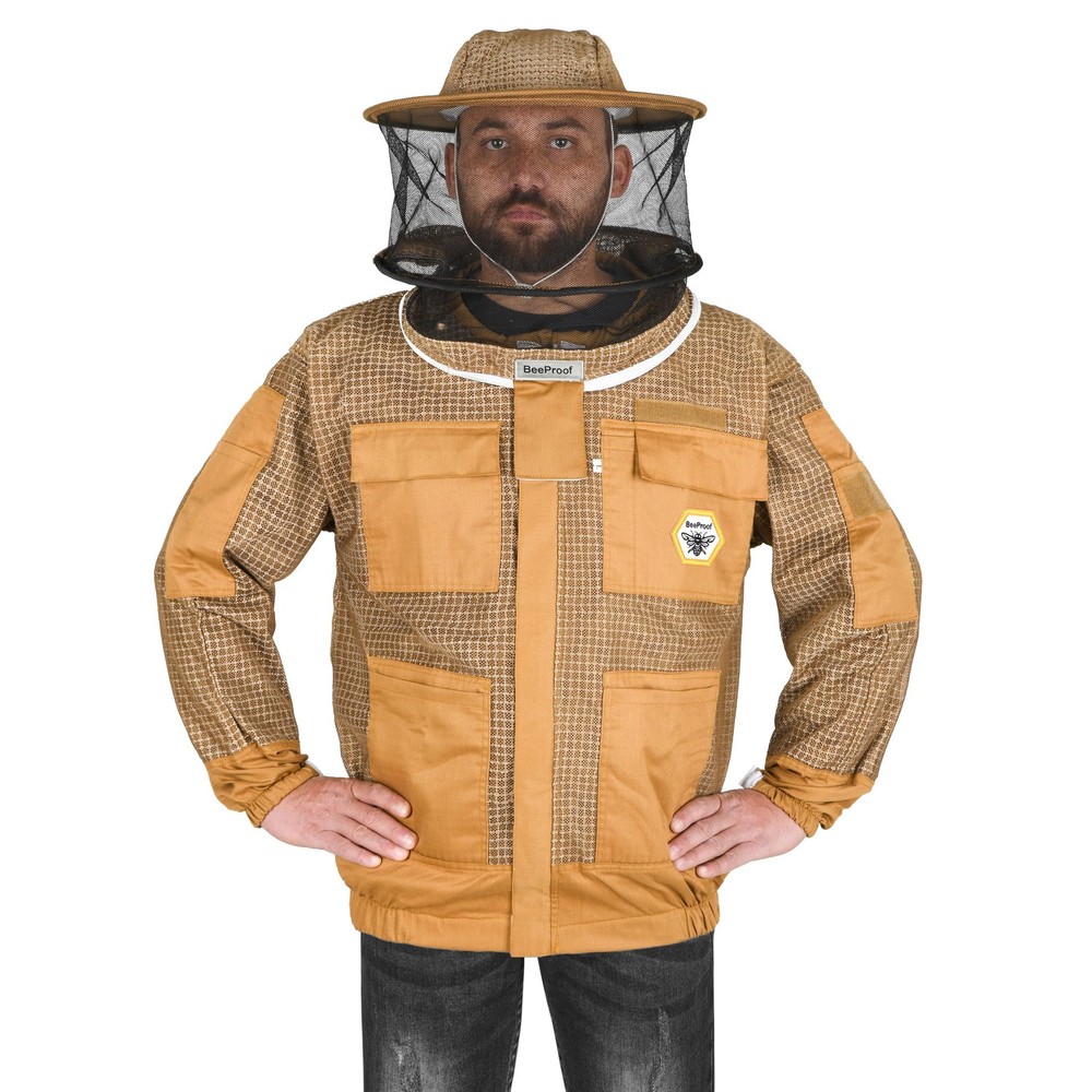 Bee Proof Beekeeping Jacket with Veil 3Layer Ultra Ventilated 2 Veil Options ...