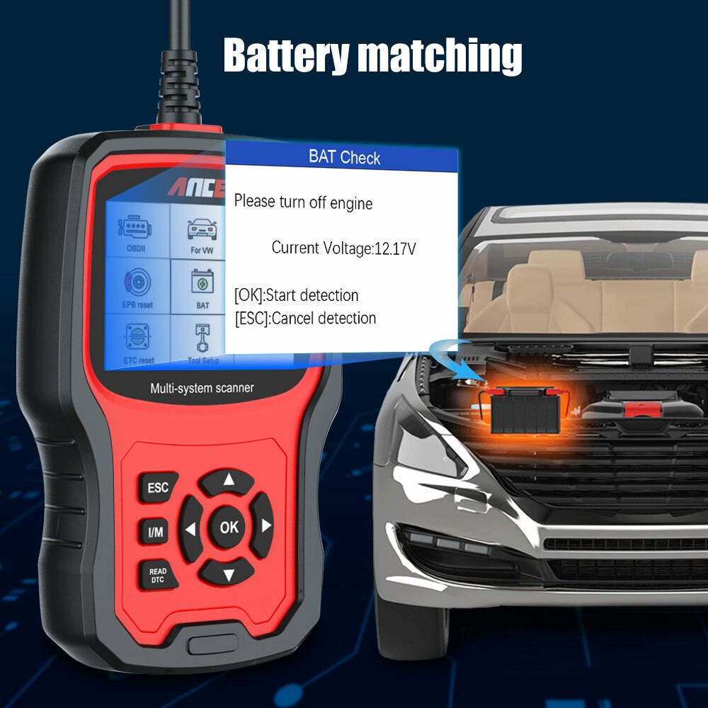 Ancel VD700-US All System Diagnostic ABS SRS DPF Car OBD2 Scanner Code Reader