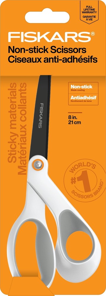 8" Non-Stick Titanium Scissors W/ Softgrip Orange & Grey