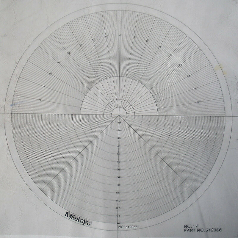 Optical Comparator Chart for Profile Projector Overlay Chart for 512066
