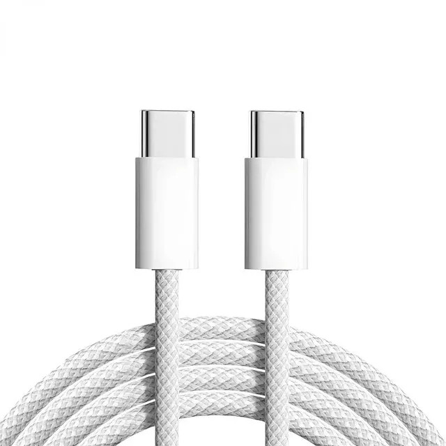 New Braided C-TYPE-C (WHITE) Charging Data SYNC Charger Cable Cord Fast Ship