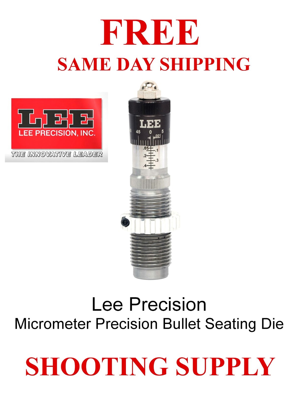 Lee 92220 Rifle Precision Micrometer Bullet Seating Die 223 Rem FREE SHIPPING