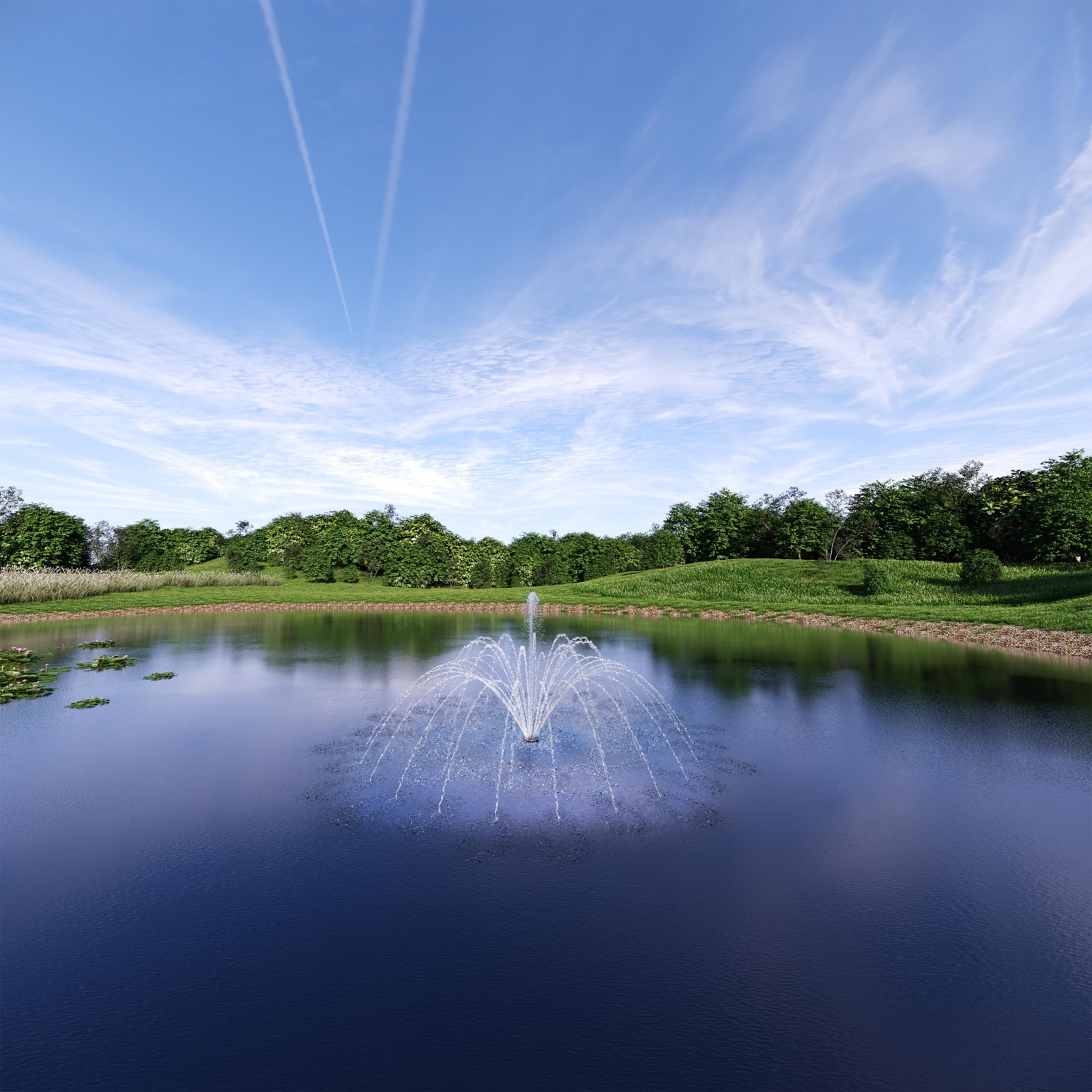 HQUA-FS02 120V, 1/4HP, OD(φ) 32” Large Pond Floating Fountain with 9000 GPH