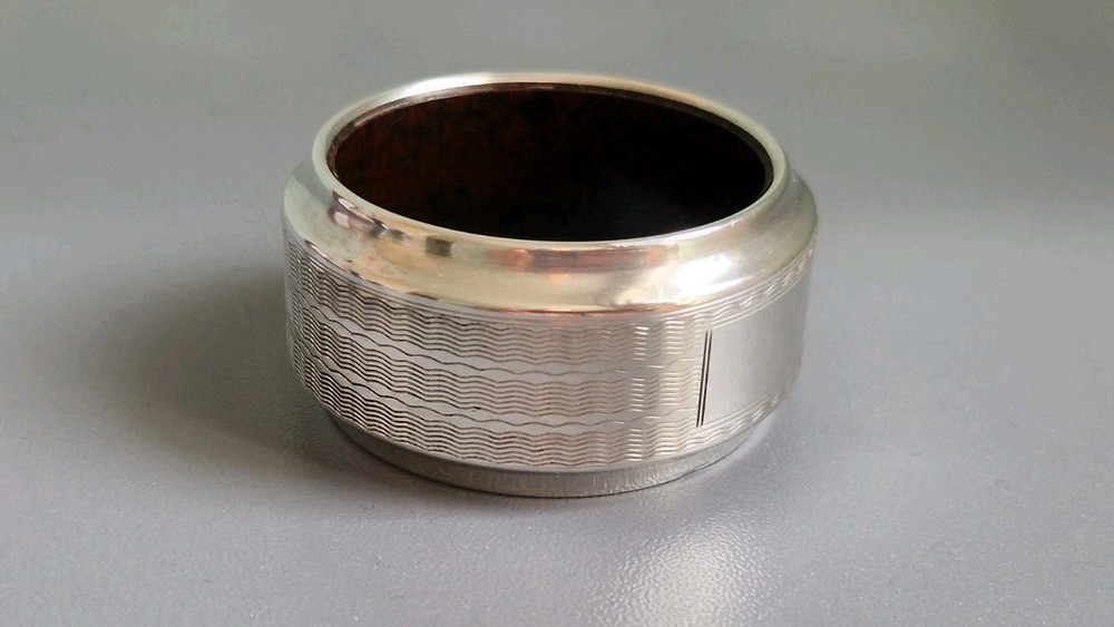 Vintage Sterling Silver Napkin Serviette RING with plastic bakelite insert
