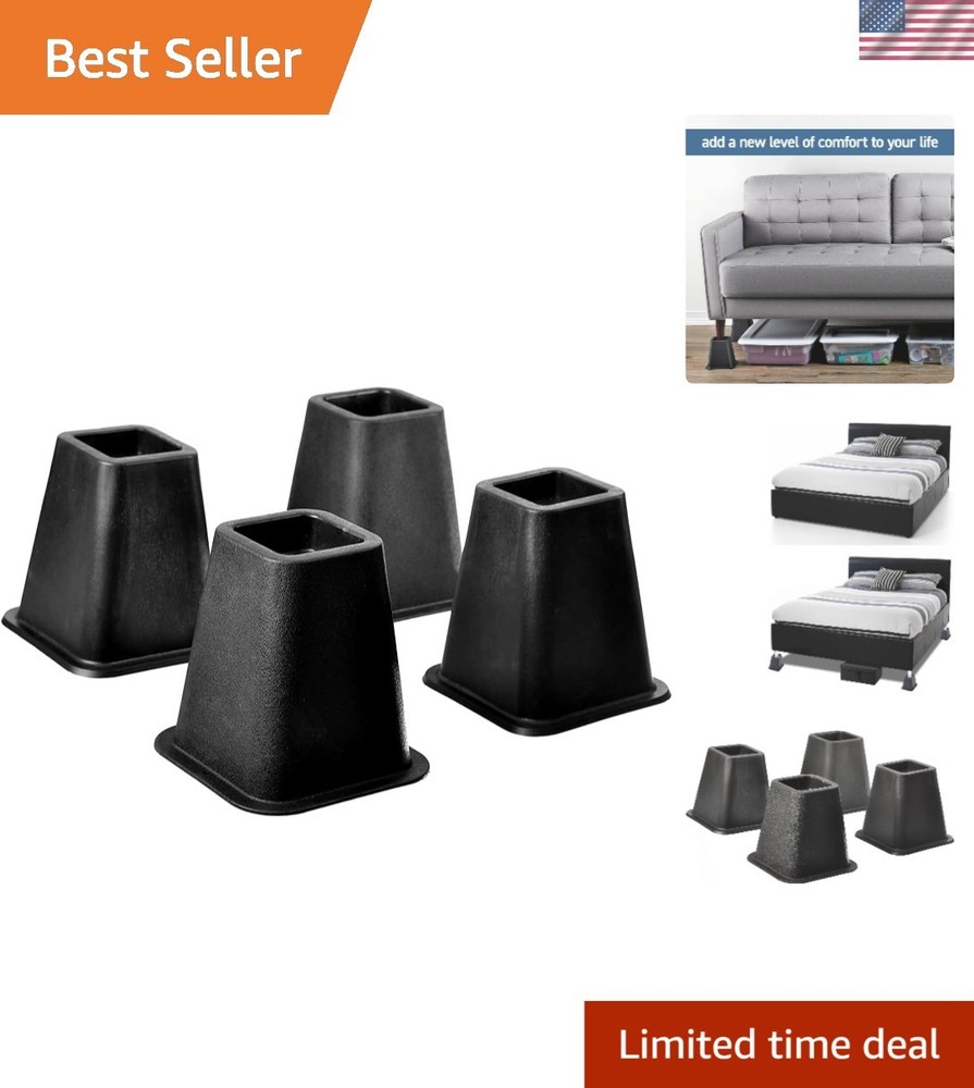 Bed Risers Heavy Duty Stackable Furniture Risers for Dorm Couch Bed 4 Pack